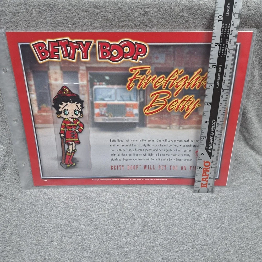 Betty Boop‎ Patch Firefighter Betty Clothing Bag Patch Collectible Vintage New